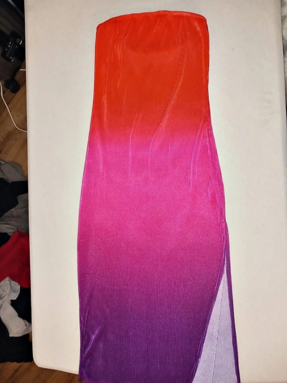 No Boundaries Ombré Maxi Tube Dress Pink & Orange XXS (00)